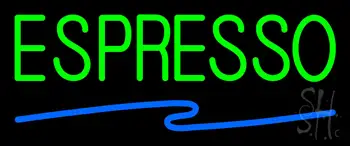 Green Espresso Blue Line LED Neon Sign