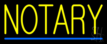 Yellow Notary Blue Line LED Neon Sign