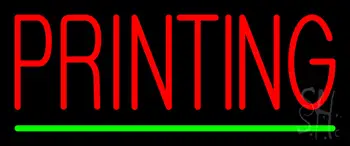 Red Printing Green Line LED Neon Sign