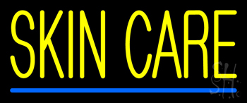 Yellow Skin Care Blue Line LED Neon Sign