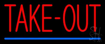 Red Take Out LED Neon Sign