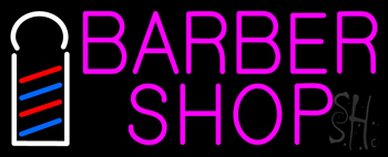 Pink Barber Shop With Logo LED Neon Sign