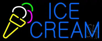 Blue Ice Cream Logo LED Neon Sign