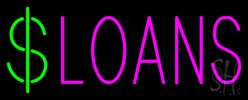 Pink Loans Dollar Logo LED Neon Sign