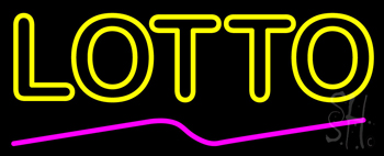Double Stroke Yellow Lotto LED Neon Sign