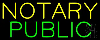 Yellow Green Notary Public LED Neon Sign