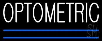 White Optometric Blue Lines LED Neon Sign