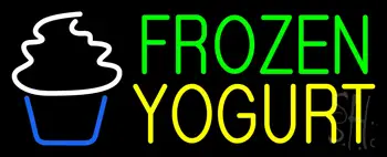 Green Frozen Yogurt Yellow Logo LED Neon Sign