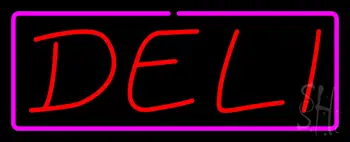 Red Deli Purple Border LED Neon Sign