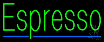 Green Espresso With Blue Line LED Neon Sign
