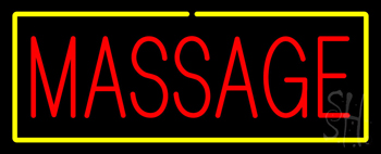Red Massage Yellow Border LED Neon Sign