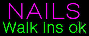Nails Walk Ins Ok LED Neon Sign