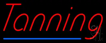 Red Tanning With Blue Line LED Neon Sign