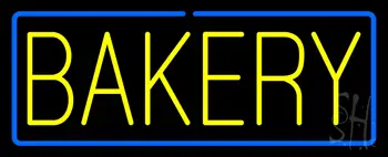 Yellow Bakery With Blue Border LED Neon Sign