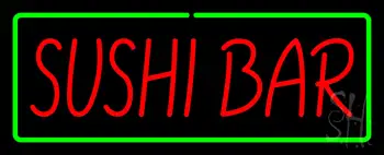 Sushi Bar With Green Border LED Neon Sign