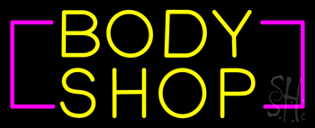 Yellow Body Shop LED Neon Sign