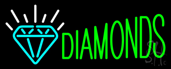 Green Diamonds Logo LED Neon Sign