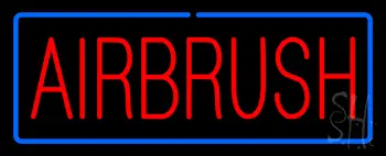 Red Airbrush With Blue Border LED Neon Sign