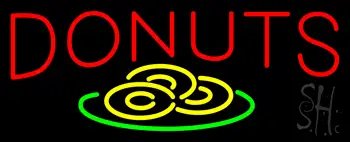 Donut Red And Logo LED Neon Sign