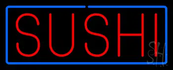 Red Sushi With Blue Border LED Neon Sign