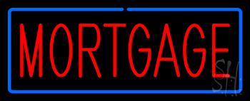 Red Mortgage Blue Border LED Neon Sign