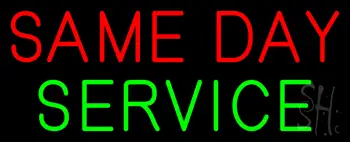 Red Same Day Service LED Neon Sign