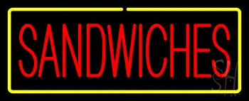 Red Sandwiches With Yellow Border LED Neon Sign