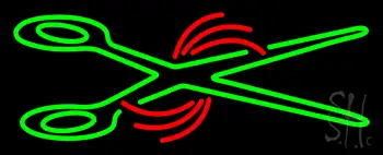 Green Scissor Logo LED Neon Sign