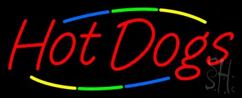 Multi Colored Hot Dogs LED Neon Sign