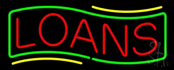 Red Loans Green Border LED Neon Sign