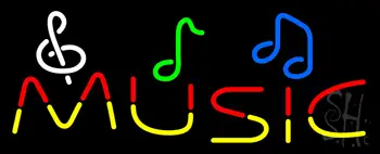Music With Notes LED Neon Sign