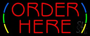 Multi Colored Order Here LED Neon Sign