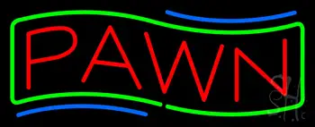 Red Pawn Green Border LED Neon Sign