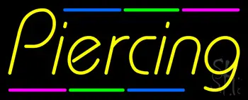 Piercing Multi Colored Line LED Neon Sign