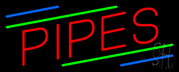 Pipes With Multi Colored Lines LED Neon Sign