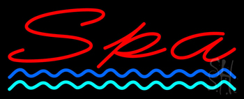 Red Spa Blue Waves LED Neon Sign