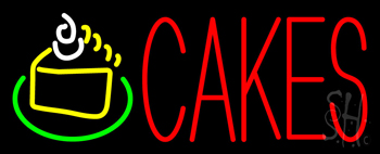 Red Cakes With Cake Slice LED Neon Sign