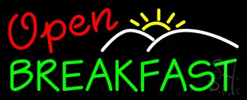 Red Open Green Breakfast LED Neon Sign