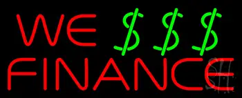 Red We Finance Dollar Logo LED Neon Sign