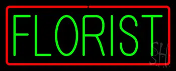 Green Florist With Red Border LED Neon Sign