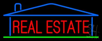 Red Real Estate House Logo LED Neon Sign