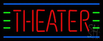 Red Theater Blue And Green Lines LED Neon Sign