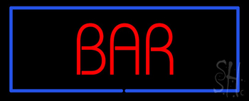 Red Colored Bar With Blue Border LED Neon Sign