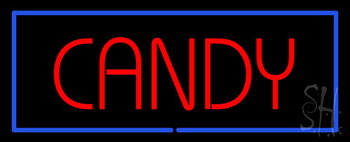 Red Candy With Blue Border LED Neon Sign