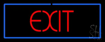 Red Exit With Blue Border LED Neon Sign