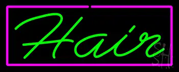 Green Hair With Pink Border LED Neon Sign