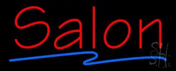 Red Salon Blue Line LED Neon Sign