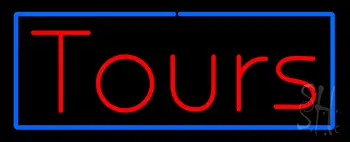Red Tours Blue Border LED Neon Sign