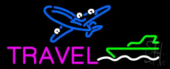 Pink Travel With Logo LED Neon Sign
