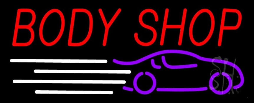 Red Body Shop Car Logo LED Neon Sign
